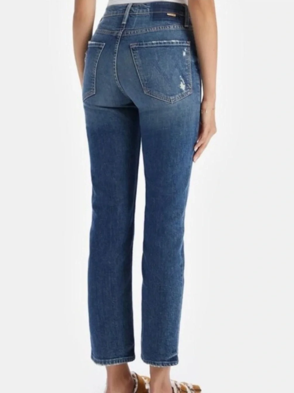 MOTHER SUPERIOR Pixie Tomcat Ankle Jeans in Born To Bite Exposed Button Fly 31 - Picture 5 of 16